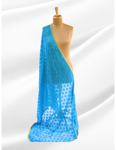 Phulkari Chiffon Dupatta With Multicolour Embroidery Copper Sulphate