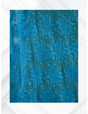 Phulkari Chiffon Dupatta With Multicolour Embroidery Copper Sulphate