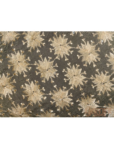 Phulkari Chiffon Dupatta With Multicolour Embroidery Golden Cream