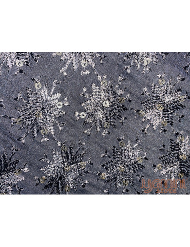 Phulkari Chiffon Dupatta With Multicolour Embroidery Black