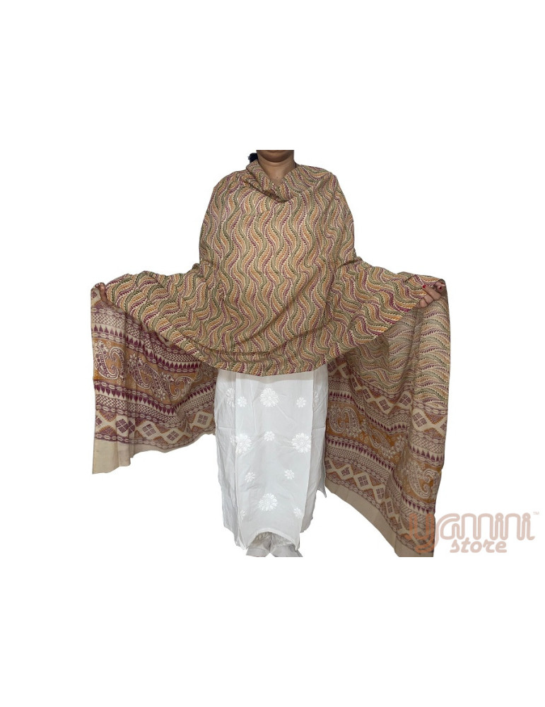 Kalamkari Block Printed Natural Dyed Cotton Dupatta