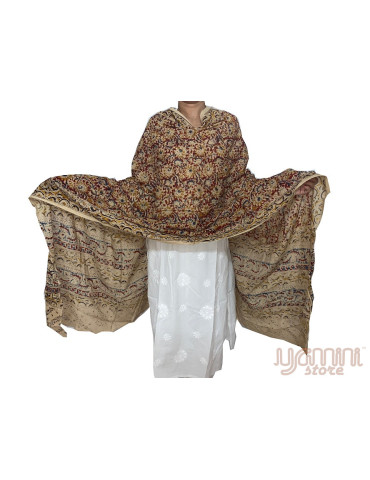 Kalamkari Block Printed Natural Dyed Cotton Dupatta