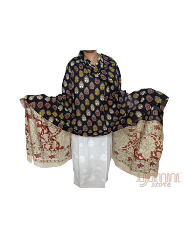 Kalamkari Block Printed Natural Dyed Cotton Dupatta