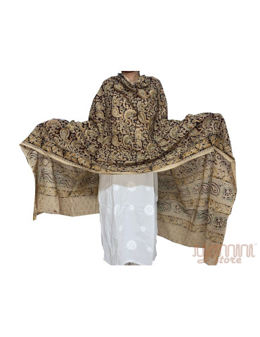 Kalamkari Block Printed Natural Dyed Cotton Dupatta