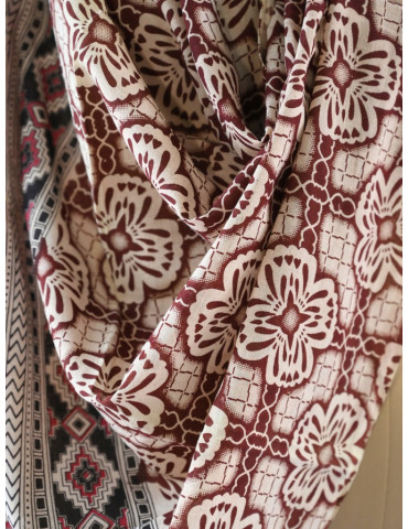 Kalamkari Stole Designer Pattern Maroon