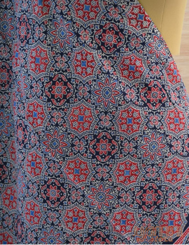 Yamini Ajrakh Dupatta Floral Print Black