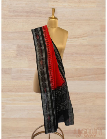 Sambalpuri Dupatta Red Body Black Border