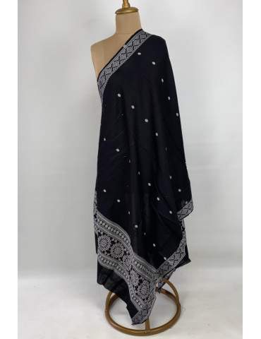 Sambalpuri Dupatta White Body Maroon Border