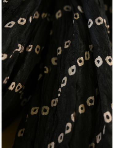 Bandhani Black Base Light Brown