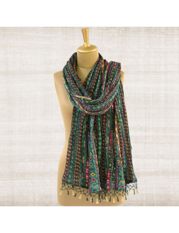 Bandhani Bottle Green Shade Dupatta