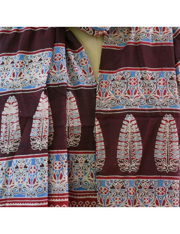 Yamini Maroon Blue Shade Ajrakh Handcrafted Cotton Stole