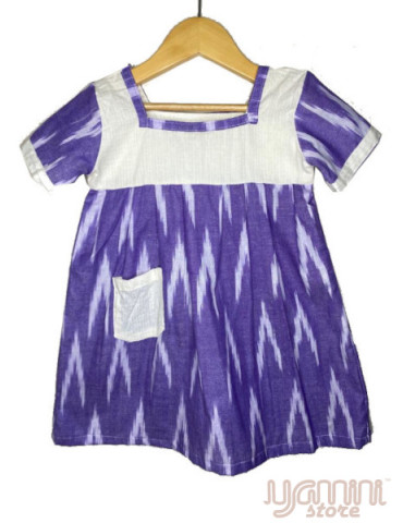 Danish Design Frock (Ikat) Purple White
