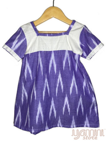 Danish Design Frock (Ikat) Purple White