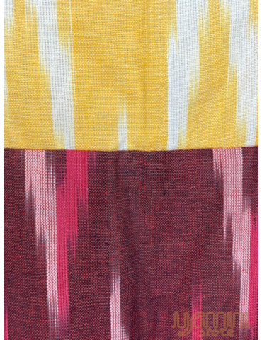 Danish Design Frock (Ikkat) Maroon Yellow