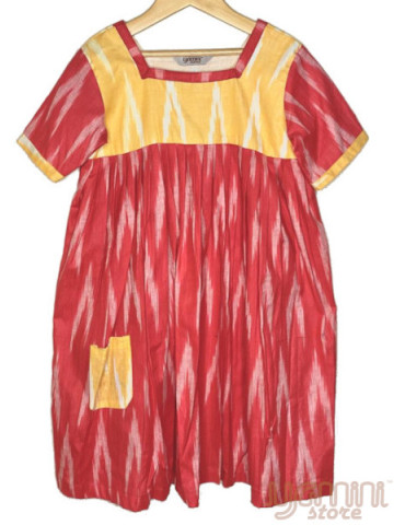 Danish Design Frock (Ikat) Peach Yellow