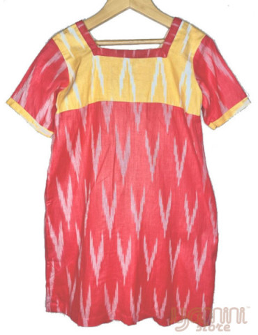 Danish Design Frock (Ikat) Peach Yellow