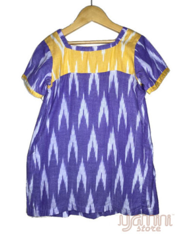 Danish Design Frock (Ikat) Purple Yellow
