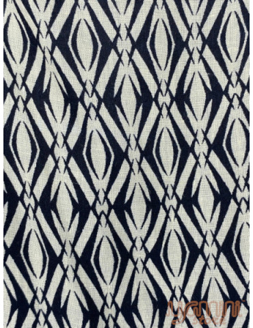 Back cross short gown (Sangneri) Geometric Print Black