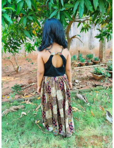 Black Multicolor Gown