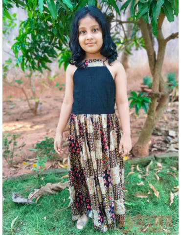 Black Multicolor Gown