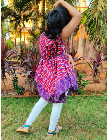 Yamini Angarakha (Ikkat) Purple Red