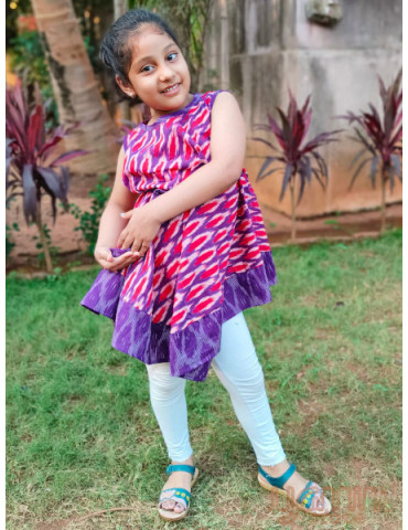 Yamini Angarakha (Ikkat) Purple Red