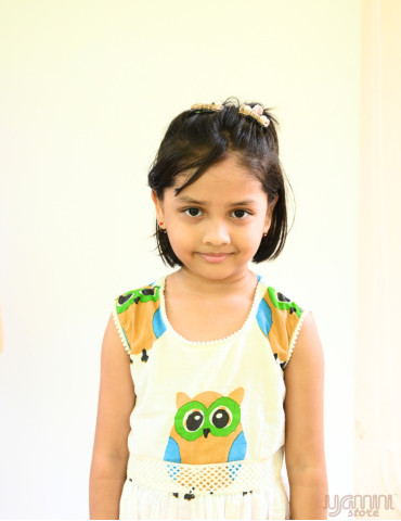 Beach Frock (Hand Block Print) Big Owl on White Base