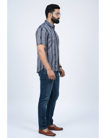 Sambalpuri Handloom Shirt Grey Mens Shirt