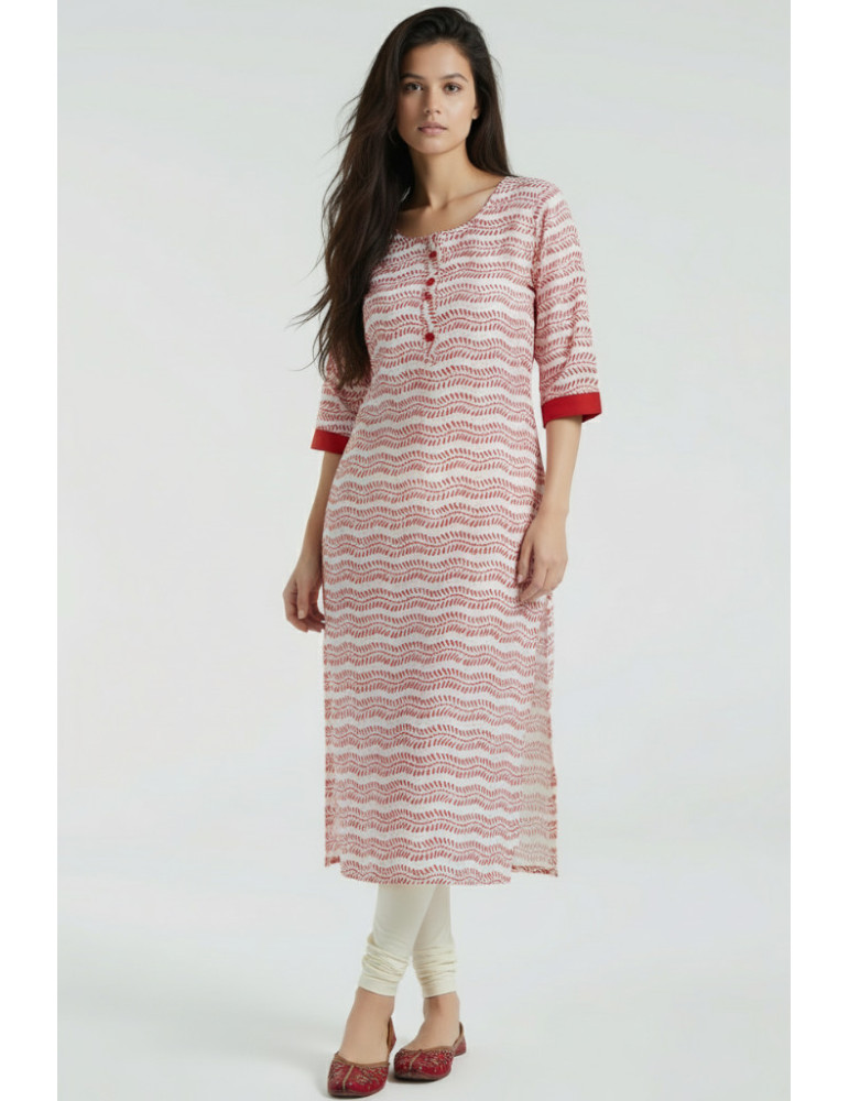 Yamini Pink Soft Khadi Cotton Block Print 