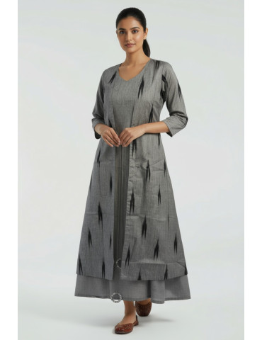 Ikkat Gown Grey