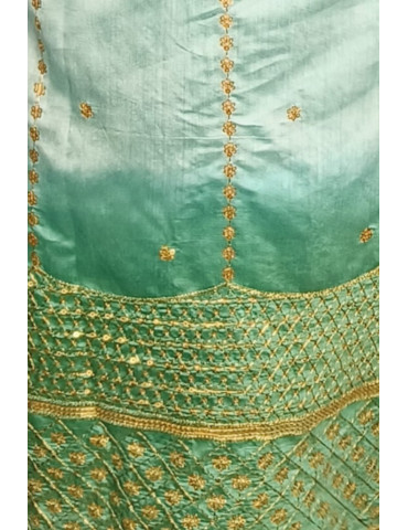 Yamini Teal Color with Sequence Work Chanderi Silk Kurti 