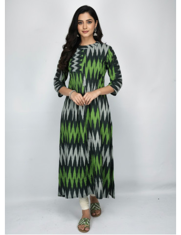 Ikkat One Piece Green Black