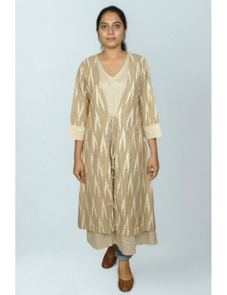 Ikkat Gown One Piece Light Yellow 