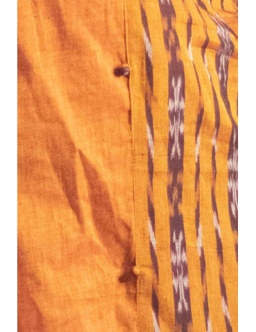 Half Sambalpuri Light Brown Kurti