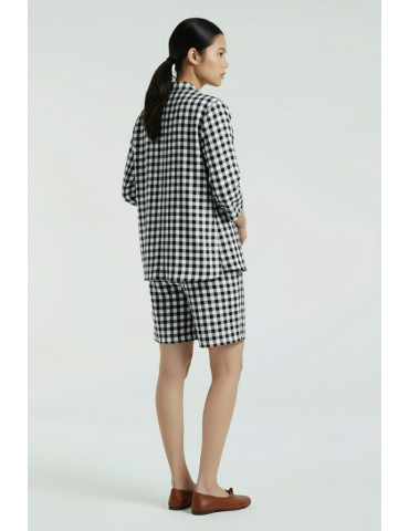 Black & White Checker Half Pant with Jacket