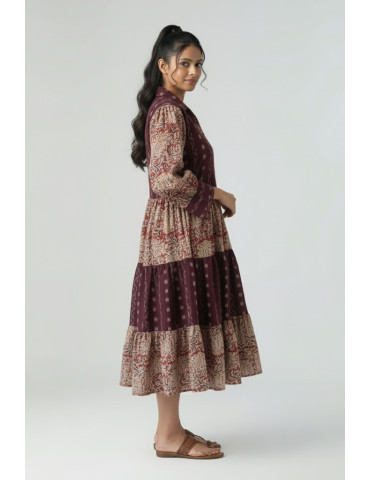 Kalamkari Sambalpuri patch work gown
