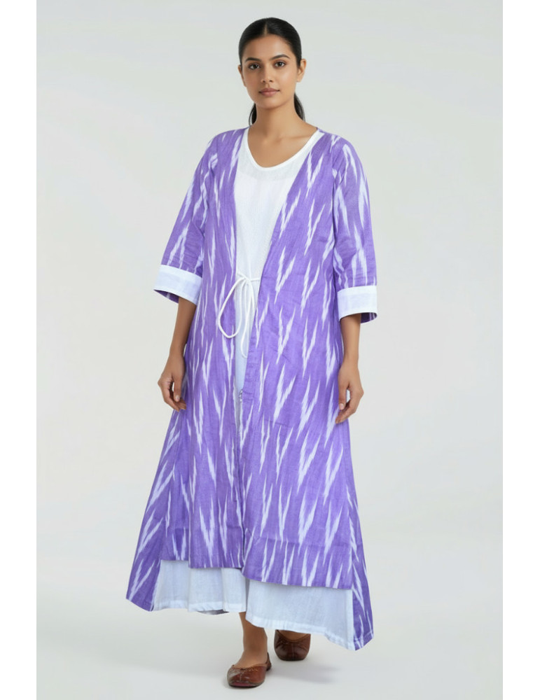 Ikkat Gown One Piece Lite Voilet