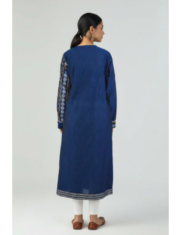 Yamini Yale Blue Sambalpuri handloom  Cotton A Line Kurta