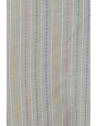 Short Kurti Grey Katha Stitch Pure Cotton