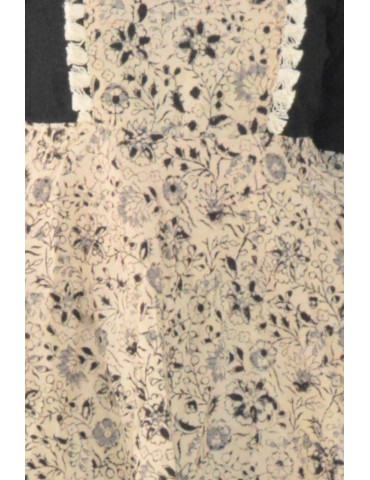 Kalamkari Light Brown Black Pure Cotton Kurti