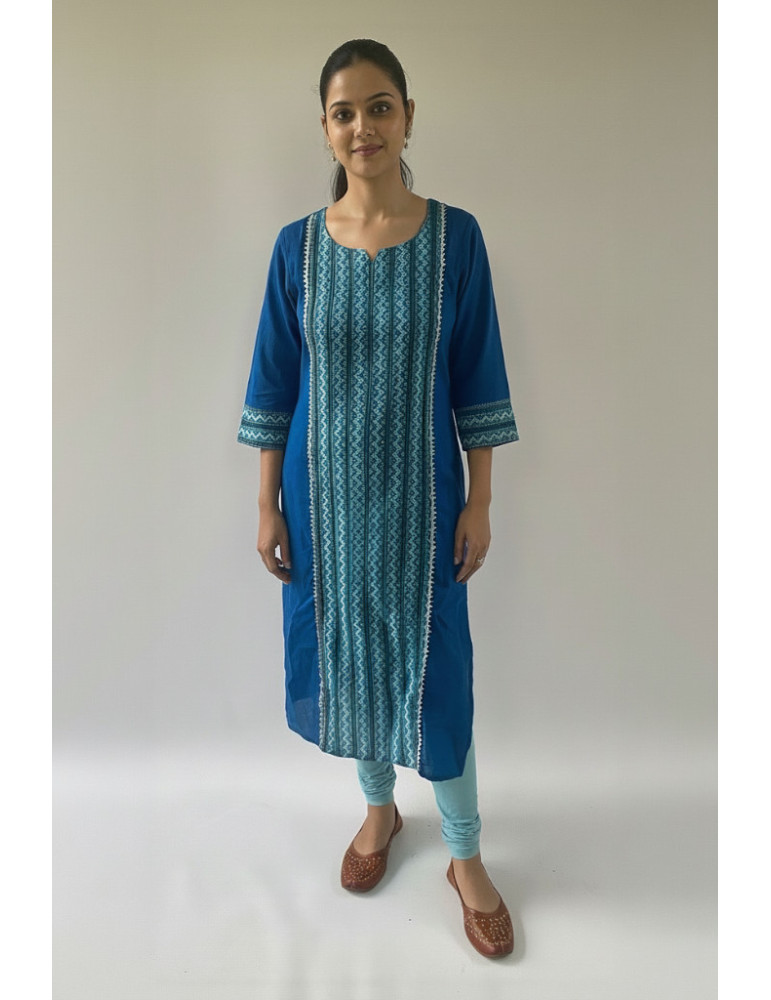Sangneri Block Print with Gota Pati Lace Kurta