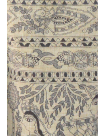 Black with Madhubani Touch Designer Pure Cotton Kurta