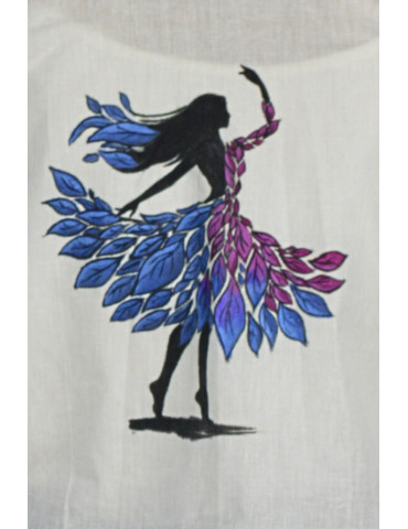 White Hand Painted Kurti with Contemporary Touch
