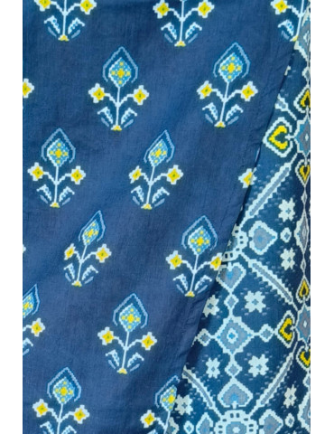 Blue Pure Cotton Designer Sleeveless Top