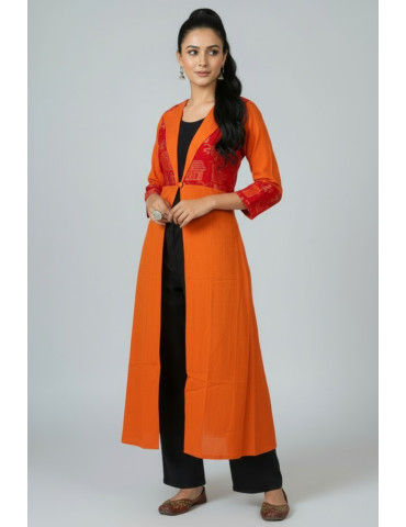 Pure Sambalpuri Handloom Pink Red Combination Long Jacket