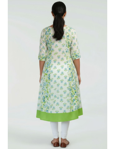 Leaf Green Anarkali Kurti