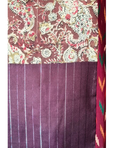 Maroon Kalamkari Gujri Mix Designer Kurti 