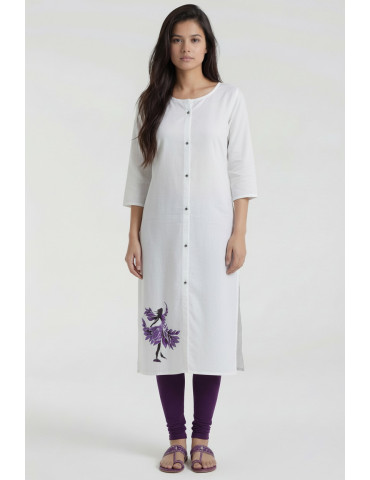 Women Cotton Hand Painted Kurta