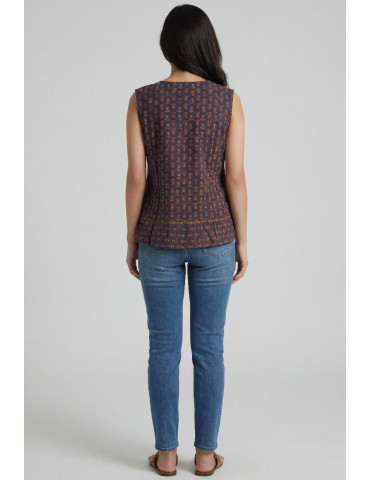 Women Maroon base Cotton Floral Top