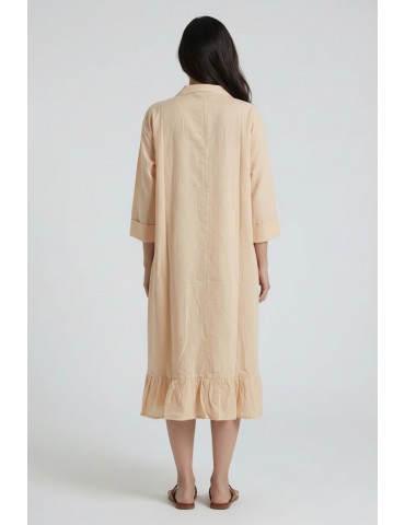 Women Peach Pink Khadi Cotton One piece